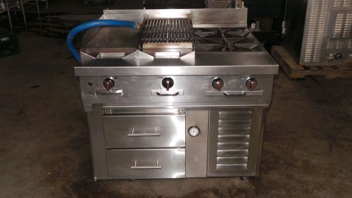 Combination 12&#034; Stove, 12&#034;Grill &amp; 12&#034; Char Broiler With 2 Refrigerated Drawers