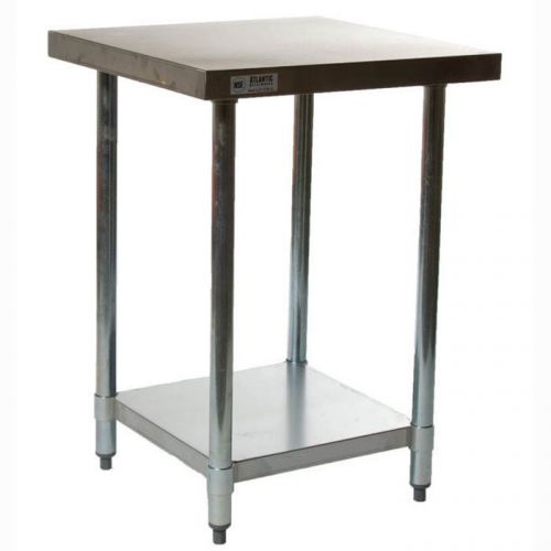 Stainless steel commercial work table - 24&#034; x 30&#034; with galvanized legs and unde for sale