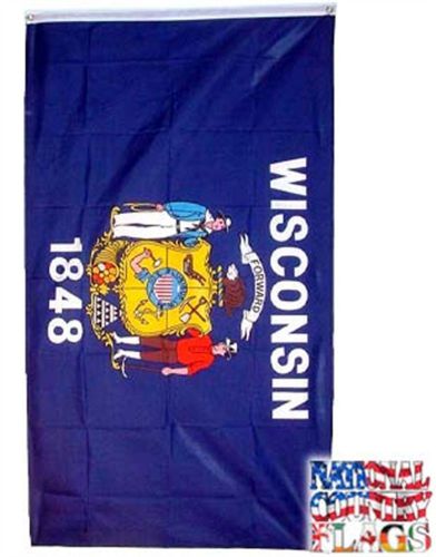 New 2x3 Wisconsin State Flag US USA American Flags