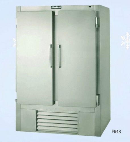 Leader 48&#034; commercial kitchen reach in freezer 2 stainless steel doors fr48 for sale