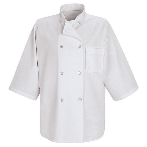 New Red Kap 0404 1/2 Short -Sleeve Chef Coat - White size L