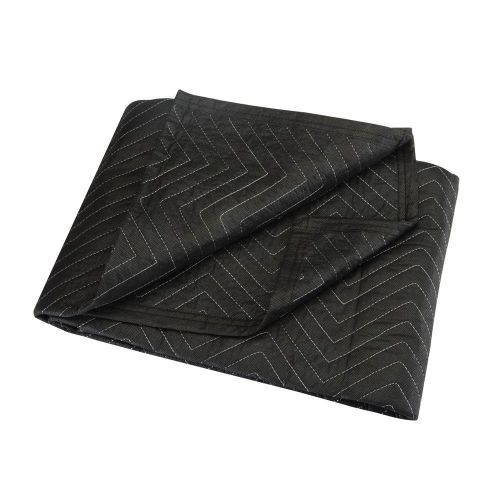 40&#034; x 72&#034; movers blanket black poly cotton padded quilted furniture moving cover for sale