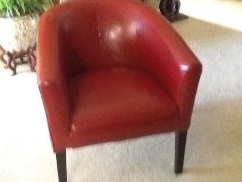 Red Flared  Vinyl  Arm  Club Chair Deep Stain Resistant Living Room ,Office