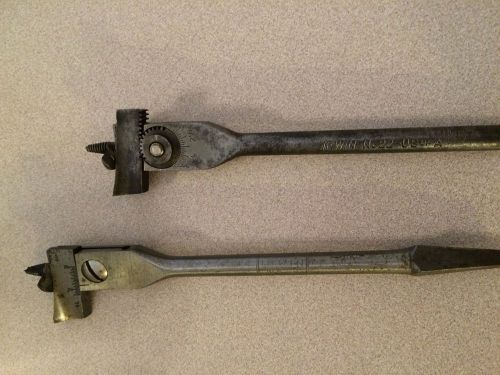 2 vintage irwin adjustable auger bits no. 22,  &amp; no 2  7/8&#034; to 3&#034; - made in usa for sale