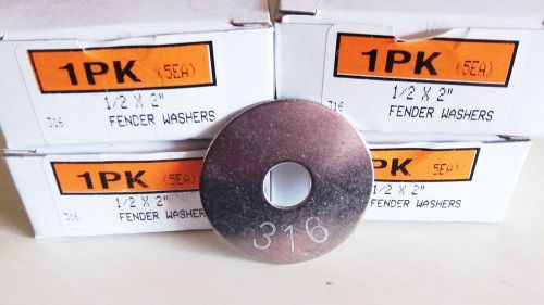20 pc mcmaster-carr 91525a114 flat washer,type 316 ss,oversized 1/2 x 2&#034; for sale