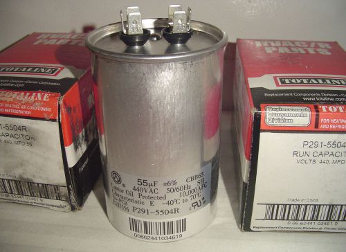 QTY (2) P291-5504~55 uf MFD 440 VAC~Carrier/Bryant Oval Run Capacitors TOTALINE
