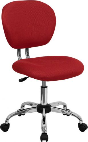 Mid-back red mesh task chair with chrome base (mf-h-2376-f-red-gg) for sale