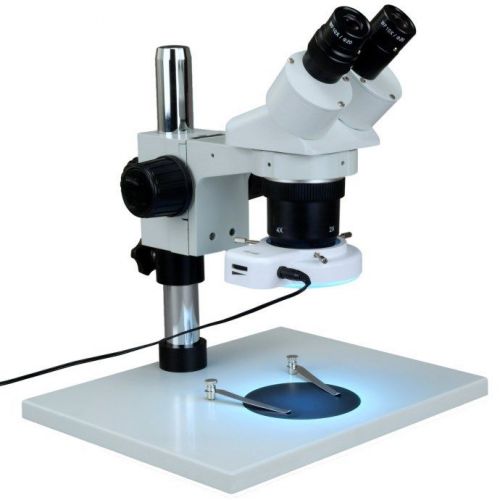 20X-40X-80X Stereo Binocular Microscope+64 LED Ring Light 100-240V AC Power