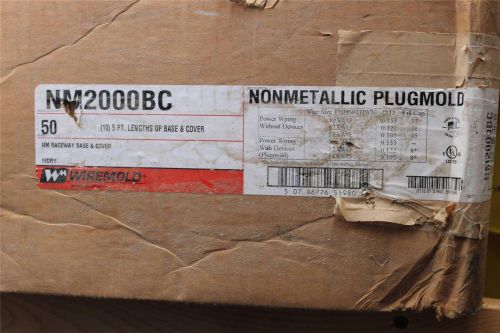Wiremold NM2000BC New NOS Case of 50 feet 10x 5&#039; Sections Plugmold Nonmetallic