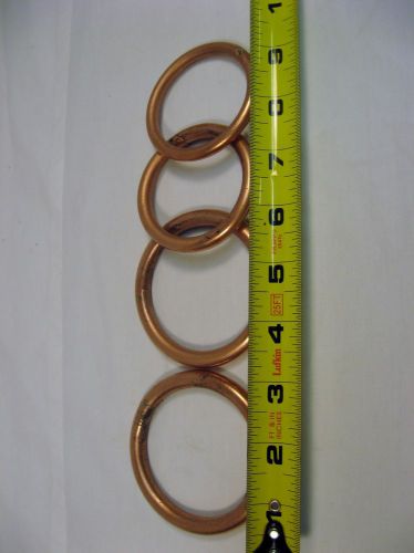 Lot of 4 vintage copper bull ring nose piercing 2 5/8&#034;  3&#034; outside diameter for sale