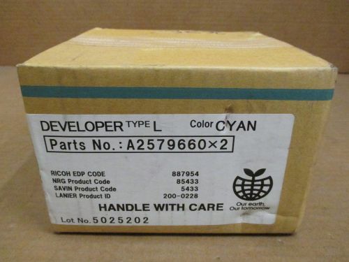 Sealed Genuine OEM Ricoh A2579660 887954 Cyan Developer Type L - 2 Pack