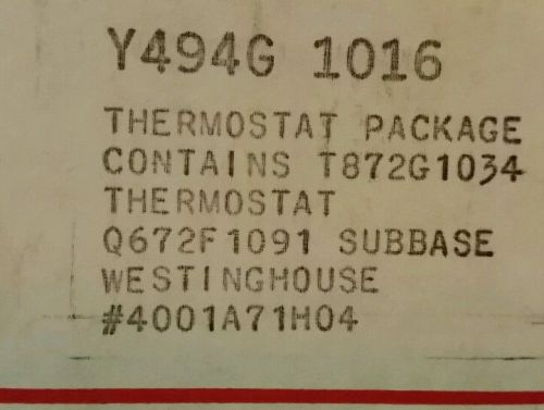 NOS Honeywell Y494G 1016 Thermostat Package