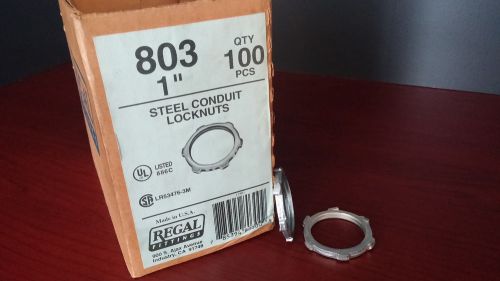 Lot of 100 Regal Fittings Steel Conduit Locknuts 1&#034; 803