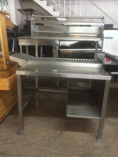STAINLESS STEEL TABLE WITH ROLLERS