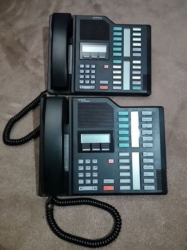 Two Used Nortel Norstar M7324 Black Phones (NT8B40AG  &amp; NT8B42AC)