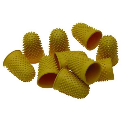 Quality Flexible Rubber Thimblette Yellow Size 2 20mm Finger Cone Thimble