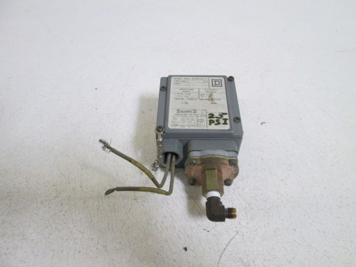 SQUARE D PRESSURE SWITCH 25PSI 9012 GAW-4 (AS PICTURED) *USED*