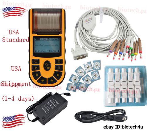 Hot !!! ECG Machine ECG80A Handheld Single Channel Digital ECG EKG?USA Shipping?