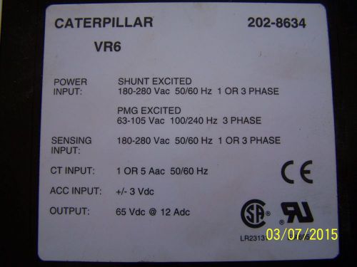 Caterpillar Automatic Voltage Regulator AVR VR6 K65-12B/K125-10B
