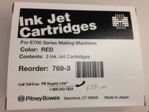 PITNEY BOWES POSTAGE METER INK JET CARTRIDGE # 769-3 - RED INK - NEW