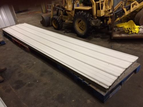 Lot of 60 Rib Steel Metal Roof Panels 3&#039; x 16&#039; White Used on Interior Bldg Walls