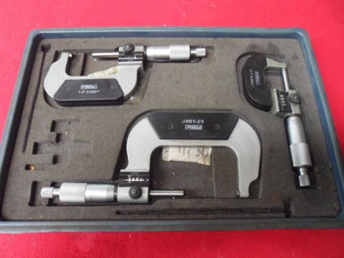 FOWLER 3 PIECE CALIPER SET RANGING FROM 0&#034; TO 3&#034;  IN GOOD SHAPE AND WORK GOOD