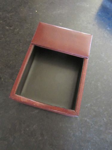 Bosca Memo Paper Note Holder Leather Brown 5&#034; x 7&#034; Nice