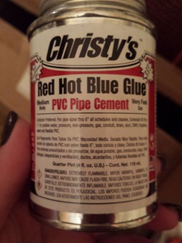 Christy&#039;s red hot blue glue medium body pvc pipe cement 1/4 pint #1 rated! for sale