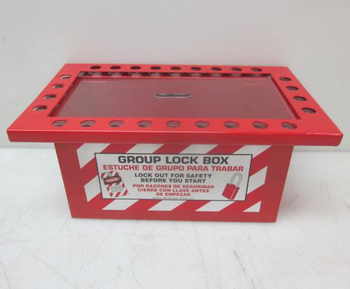 New emedco glb26 portable group lock out box lockout for sale