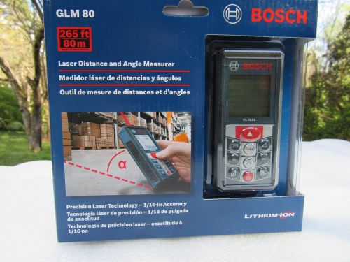 Bosch glm 80 nib 265-feet lithium-ion laser distance and angle measurer (new!) for sale