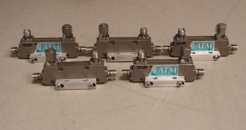 (5) ATM C124F-20 20dB COAX Couplers 2-8GHz SMA-F Mil-Spec TESTED