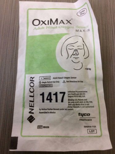 Covidien Nellcor Adult Nasal Oxygen Sensor MAX-R Lot of 3 #1417