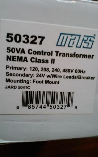Lot of 3 mars 50327 75va 120/208/240. 480v 60hz, 24v control transformer for sale