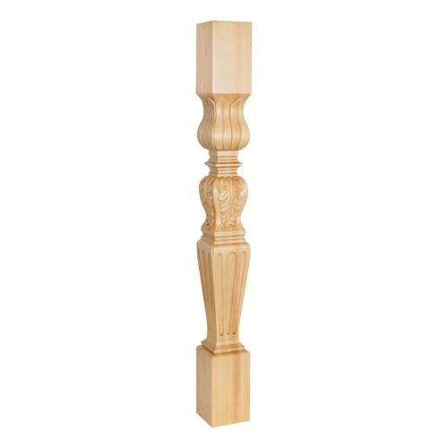 3-3/4&#034; x 3-3/4&#034; x 35-1/2&#034; Turned Acanthus/Fluted Post (Island Leg)