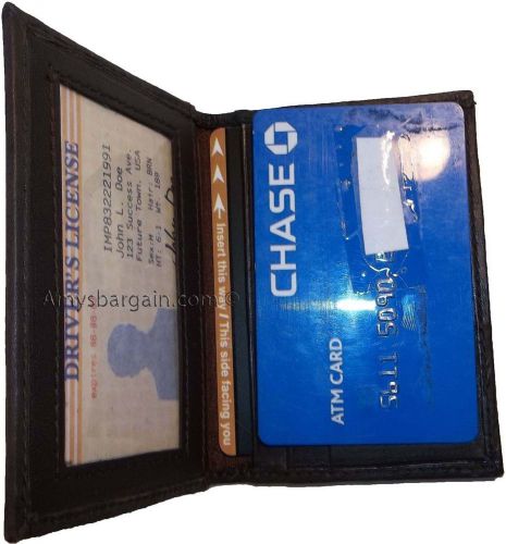 New Leather Business and Credit card case Card holder with 3 card slots/3 IDs BN
