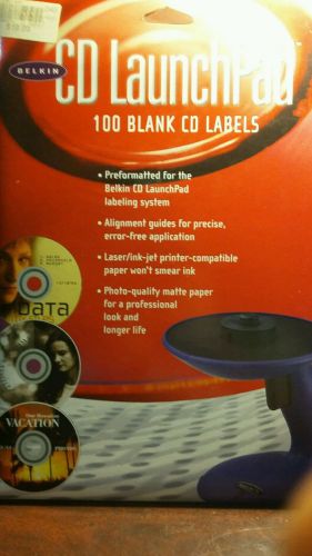 Belkin CD LaunchPad 100 Blank CD Labels NEW UNOPENED