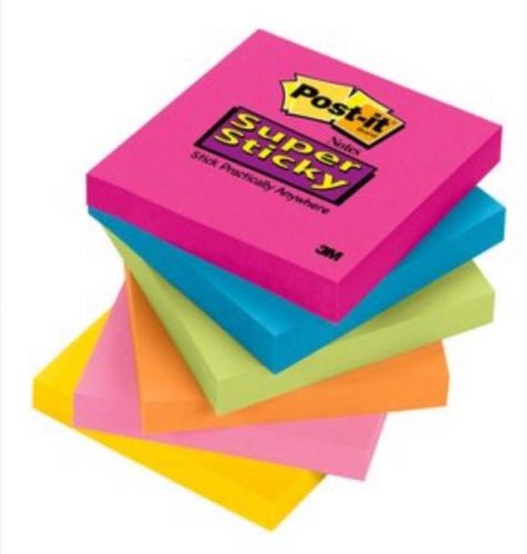 3M Post-it Lined Super Sticky Note Standard Pack, 3x3 90/pack (6) PACKS!!