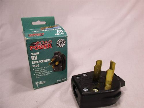 Coleman Cable 095433308 50-Amp Replacement Male RV Plug End, Black 095433308
