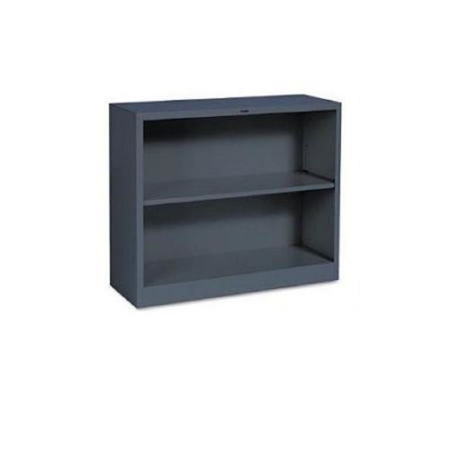2-Shelf Steel Bookcase 34-1/2&#034;W Charcoal Home Medical Office C633049