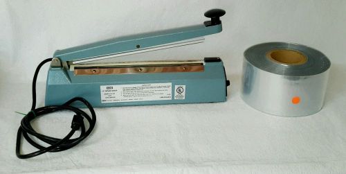 ULINE H-190  Tabletop Impulse Sealer with Cutter 12&#034; &amp; 1 Roll Poly Bags