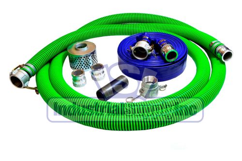 2&#034; epdm fcam x mp scution hose comp. camlock kit w/50&#039; blue discharge hose (fs) for sale