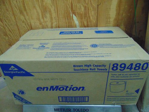enMotion Hardwound Towels, 1-Ply, Natural, 6/Case  89480