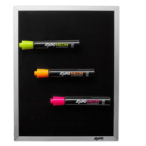Neon Markers and Magnetic Dry Erase Black Board Combo Pack, Free Shipping, New