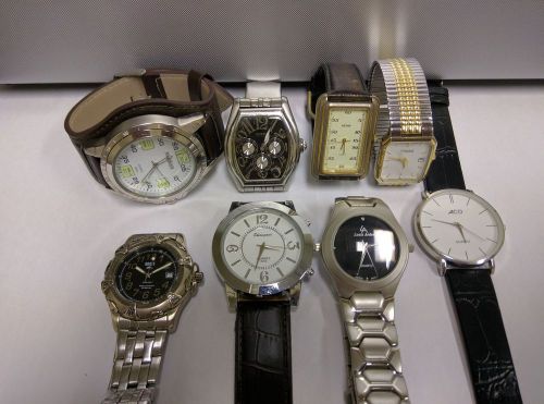 WATCH LOT- GUESS , CARAVELLE , ROOTS , WILDRIVER , LOUIS ARDEN , 8 ITEMS