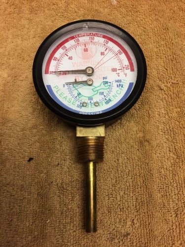 Universal Boiler Temperature Pressure Gauge 1/2&#034; thread