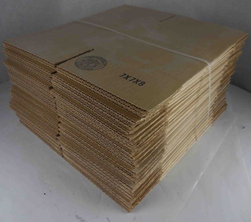 Bundle of 25 new cardboard shipping boxes 7&#034; x 7&#034; x 8&#034; #673 for sale