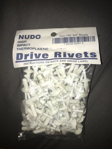 Thermoplastic drive rivets white 100 count 3/4&#034; rivets for sale