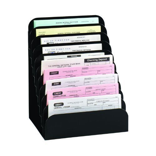 MMF Industries Steel Cashier Pad Rack, 10 Pockets, 8 x 11 x 6.75 Inches, Black