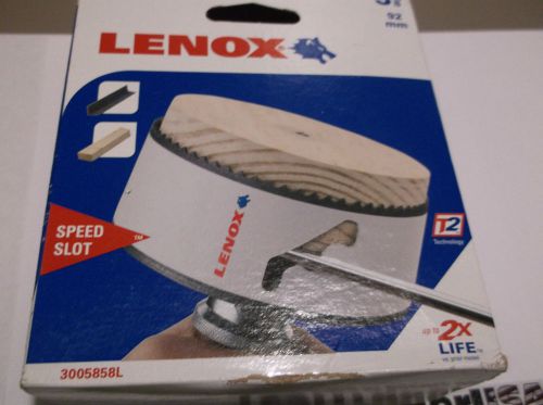 Lenox 3005858l 3-5/8&#034; bi-metal hole saw w/ speed slot 92mm  made in usa  new for sale