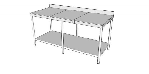 30x72 s/s work table w/ shelf, backsplash &amp; 3/4&#034; poly top - ct-pb306-3 for sale